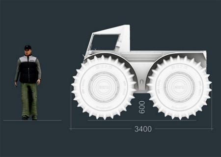 Габаритная длина вездехода ШЕРП