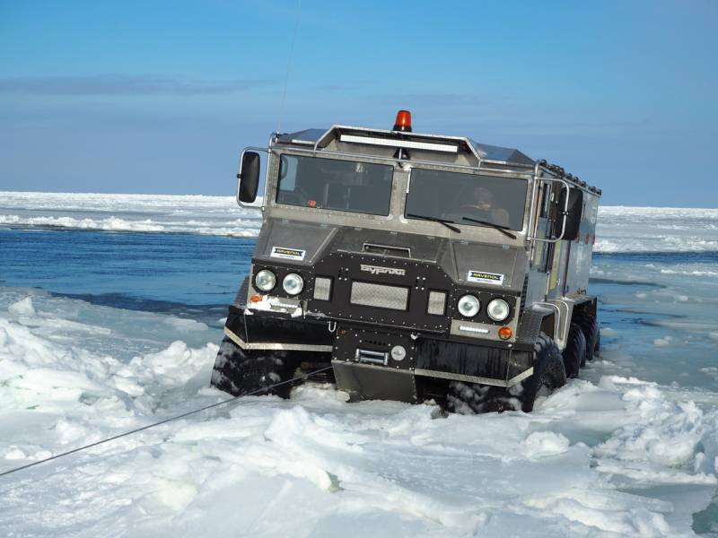Первый вариант «Бурлака» проходит испытания в Карском море. Источник: vk.com/makaroffroad